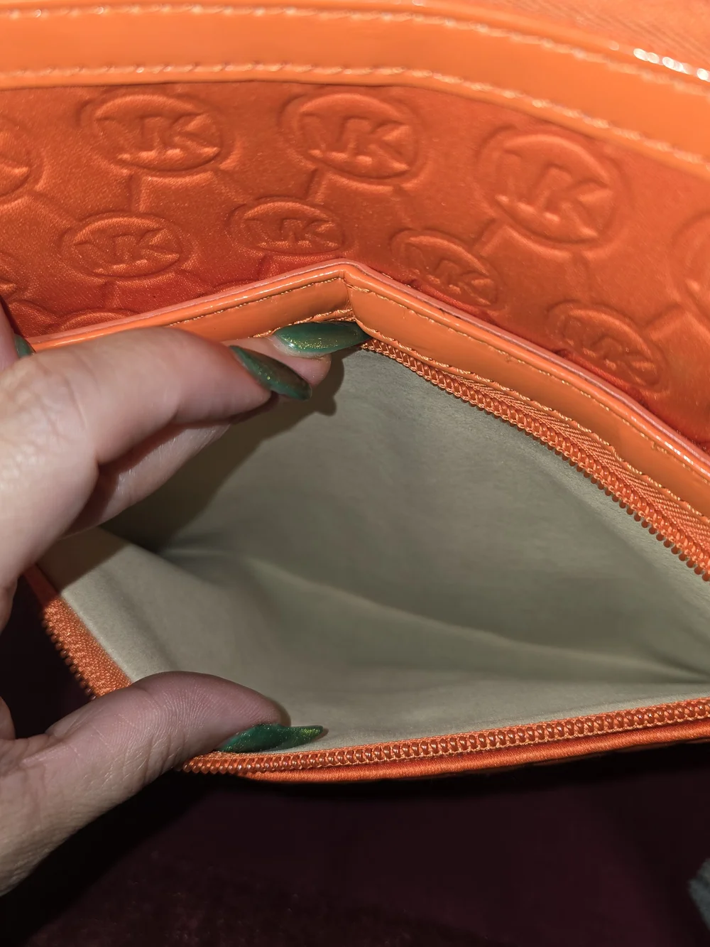 Michael Kors Orange Embossed Crossbody Bag